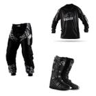 Kit Insane In Black 3 Itens Camisa Calça e Bota (Camisa P Calça 42 Bota 42)