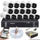 Kit Intelbras 16 Câmeras HD 720p VHC 1120 B + DVR Mhdx 1216 16 Canais Intelbras + Acessórios