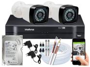 Kit Intelbras 2 Câmera de Segurança, DVR 4 Canais Intelbras MHDX 1104 com HD 320GB