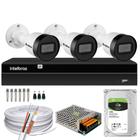 Kit Intelbras 3 câmeras IP 1230B VIP NVD 1404 C/HD 1TB