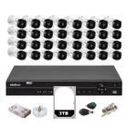 Kit Intelbras 32 Cameras Segurança 1120b Dvr 32 Canais Mhdx 1232 C/3tb