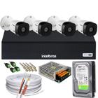 Kit Intelbras 4 Cam 1220b Fullhd Dvr Mhdx 3004-C Full Hd C/ Hd