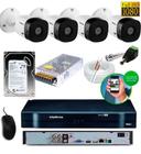 Kit Intelbras 4 Camera 1220b G5 Full Hd 1080p 2mp Dvr 4 Canais Mhdx H.265 Intelbras c/HD