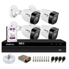 Kit Intelbras 4 Câmeras 1120 B G6 E dvr mhdx 1004 c/hd wd Purple 1TB