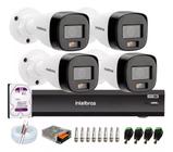 Kit Intelbras 4 Cameras Segurança 1220b Full Color Dvr Imhdx 3008 + hd 2tb Purple