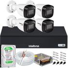 Kit Intelbras 4 Câmeras Vhd 1130 30m Dvr De 4 Canais 1004-c Mhdx com Hd 500GB