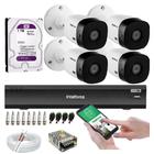 Kit Intelbras 4 Cameras vhd 1220B G6 Full HD E dvr imhdx 3004 c/hd 1TB Purple