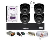 Kit Intelbras 4 Mini 3220d C/áudio Dvr 4 Canais 1004c Hd 1tb