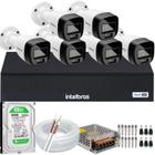 Kit Intelbras 6 Cameras Segurança VHD 3220b+ Microfone Audio Full Color 1080p Dvr 3008c 500GB