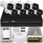 Kit Intelbras 8 câmeras vhd 1010 10m dvr 8 canais 2TB Purple