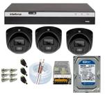 Kit Intelbras Full Hd Dvr 04ch + 03 Câmeras C/ Áudio + HD + Acessórios