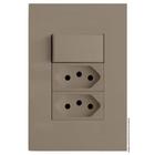 Kit Interruptor Simples + Tomada Dupla 10A 4X2 Brs12283-1Fe