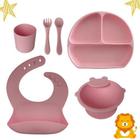 Kit Introdução Alimentar Silicone 6 Pçs Bpa Free - Rosa