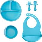 Kit Introdução Alimentar Silicone Buba 5 Peças Silicone Azul