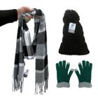 Kit Inverno Feminino 3 Peças Completo Cachecol Touca Luva Touch Screen