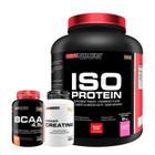 Kit Iso Protein 2Kg Morango + Creatina + Bcaa - Bodybuilders