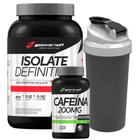 Kit isolate definition 900g + cafeína 200mg 30 caps body action + coqueteleira 600ml