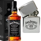 Kit Jack Daniel's 1 Litro com Isqueiro cromado recarregável