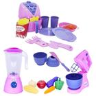 Kit Jantar Menina Forma Bolo Brinquedo Comida Legume 25Pç