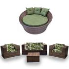 Kit Jardim de Inverno - Chaise Orbit Verde Bandeira+ Jogo Quadrado com Poltrona Sofá e Mesa Centro para Área Externa - Atacadoa dos Sintéticos