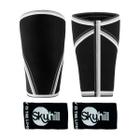 Kit Joelheira Neoprene 7mm Preta e Munhequeira Canelada Skyhill