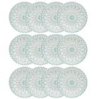 Kit Jogo 12 Pratos Fundos Biona Mandala em Cerâmica Decorada 21,5 cm - Oxford