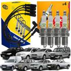 Kit Jogo 4 Cabos e Velas de Ignição Fiat Uno Siena Palio Idea Doblo Strada Fiorino Fire Flex 1.0 1.6