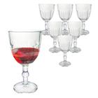 Kit Jogo 6 Taças Para Água E Vinho 300ml Vidro Transparente - Casa Ambiente