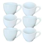 Kit Jogo 6 Xicaras Café Expresso 75ml - Porcelana Branca - Antilope Decor Porcelanas