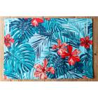 Kit Jogo Americano 4 Lugares Mesa Posta Azul Floral 52x36cm - Casah27