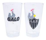 Kit Jogo Com 2 Copos De Vidro 475ml - Atlético Mineiro Galo