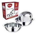 Kit Jogo Com 3 Tigelas Bowls Aço Inox Clink