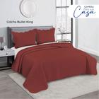 Kit Jogo de Cama Colcha Com Porta Travesseiro Bullet King 280x260 Vinho - Camesa