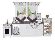 Kit Jogo de Cozinha com Cortina 10 peças Oxford Morango Xadrez - Dari Home  - Kit Capas para Cozinha - Magazine Luiza