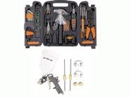 kit Jogo de Ferramentas 129 pçs + Pistola de Pintura 3 Bicos Stels - Sparta/Stels