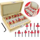 Kit Jogo De Fresas Para Tupia Profissional Stanley / Vonder / Bosch / Makita Madeira 12 Peças 1/4