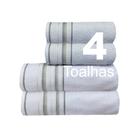 Kit Jogo De Toalhas Banho E Rosto 4pcs Duo Algodao Cores Camesa