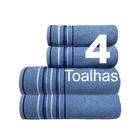 Kit Jogo De Toalhas Banho E Rosto 4pcs Duo Algodao Cores Camesa