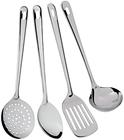 Kit Jogo Utensílios Cozinha 4 Peças Inox Completo Resistente