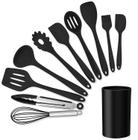 kit jogo utensilios para cozinha 11pcs colheres silicone