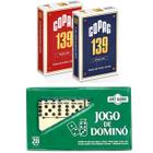 Kit Jogos Clássicos Profissional Dominó Grosso +2 Baralhos Copag Original