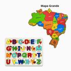 Kit Jogos Educativos Letras Coloridas e Quebra Cabeça Mapa do Brasil Pequeno Regiões