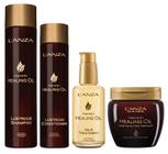 Kit Keratin Shampoo, Cond. Lustrous, Oil Hair e Masque Lanza