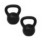 Kit Kettlebell 4kg e 6kg de Ferro Pintado de Peso Academia - Natural Fitness