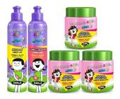 Kit Kids Cabelo Liso Bio Extratus Shampoo, Condicionador e 3x Máscaras