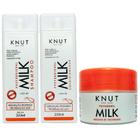 Kit Knut Tratamento Milk Shampoo 250ml Condicionador 250ml Máscara Hidratação 300g