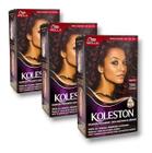 Kit Koleston Coloração Permanente Cor 366 Acaju Púrpura  (3 Unidades)