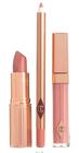 Kit labial Charlotte Tilbury Pillow Talk Delineador de lábios, batom e brilho labial