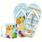 KIT Labrador Caneca de Polímero 325ML e Chinelo PET