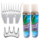 Kit Lâmina 9 Dentes Curva Superior Inferior P/ Tosquiadeira Tosa Ovelha KaQi + 2 Spray Resfriador